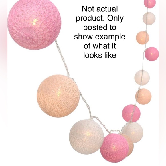Cotton ball string lights - Picture 2 of 2